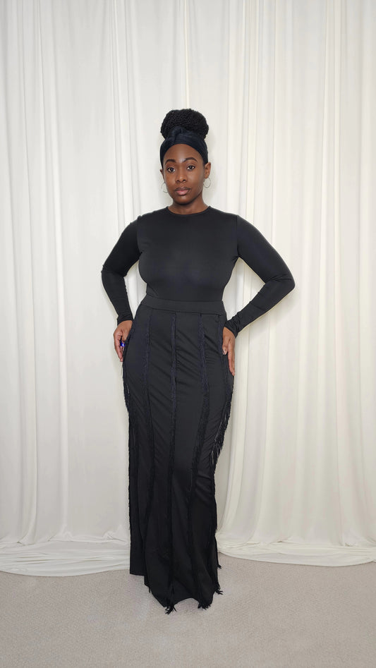 Maxi Fringe Skirt Set