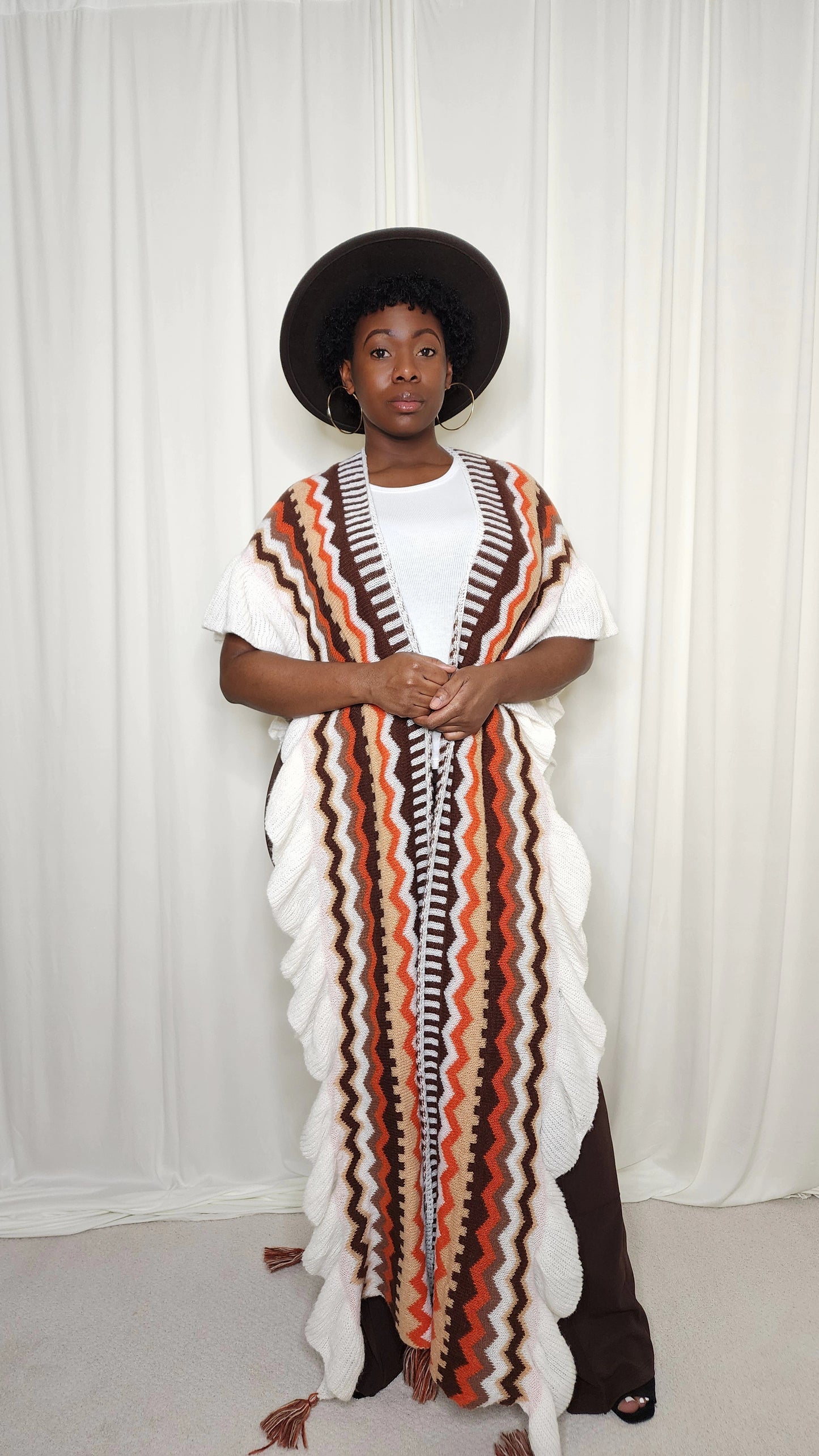 Brown/Orange Maxi Shawl