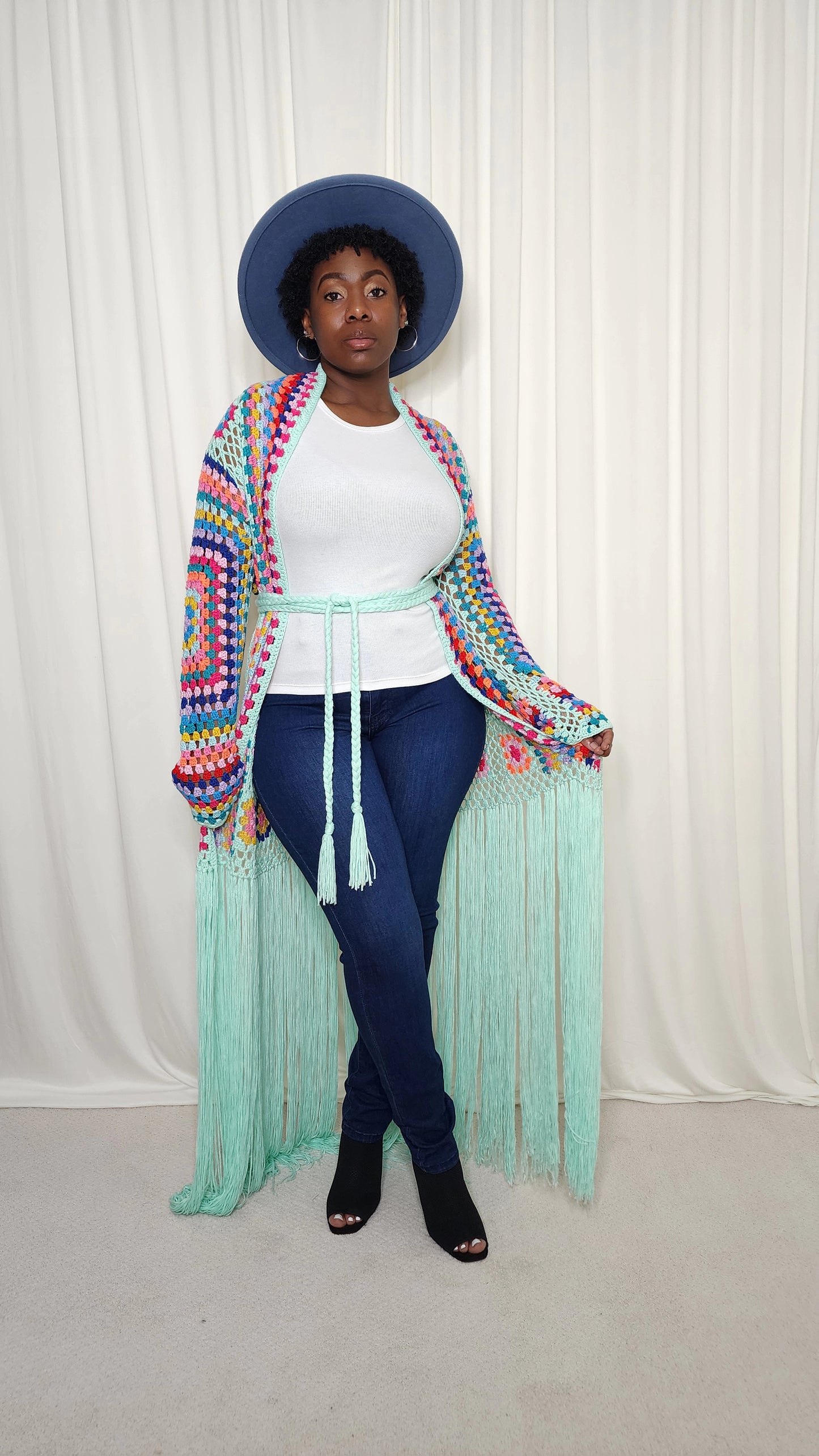 Mint Green Crochet Cardigan