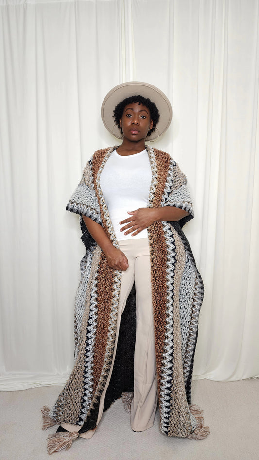 Brown Cardigan w/ Bottom Tassels