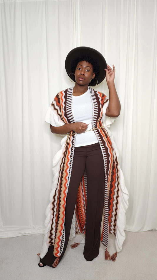 Brown/Orange Maxi Shawl